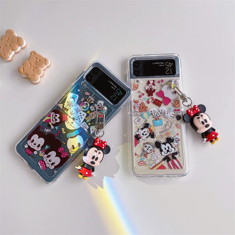 

Couple Cartoon Cute Mouse Pendant Phone Case for Samsung Galaxy Z Flip 3 5G Hard PC Back Cover for ZFlip3 Case Protective Shell