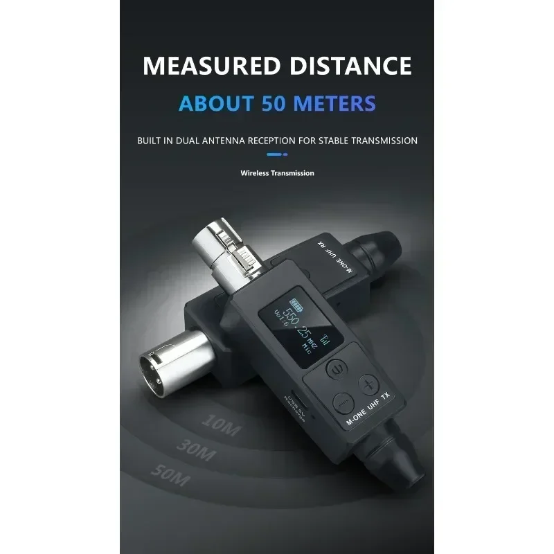 VK-38 UHF беспроводной преобразователь XLR передатчик и приемник для динамического