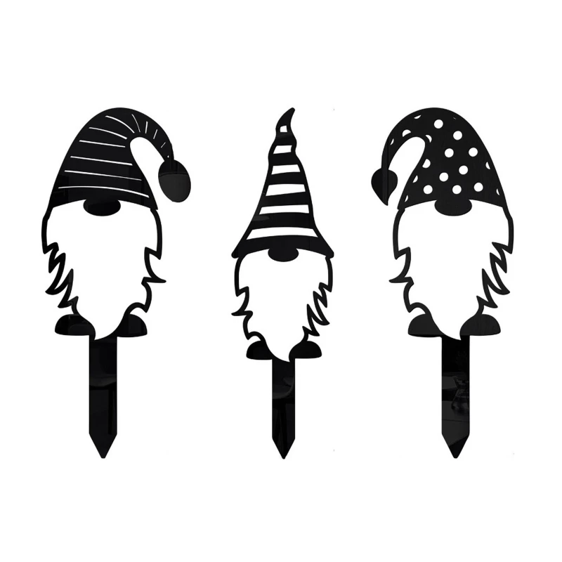 

Акриловый 3D гном, полый Художественный Черный карликовый декоративный садовый штекер, штекеры для наружного сада, двора, украшение для газо...