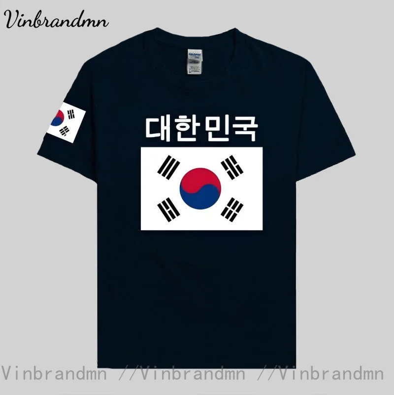 Корейская Южная футболка мужские футболки KOR этической команды 100% хлопок топы