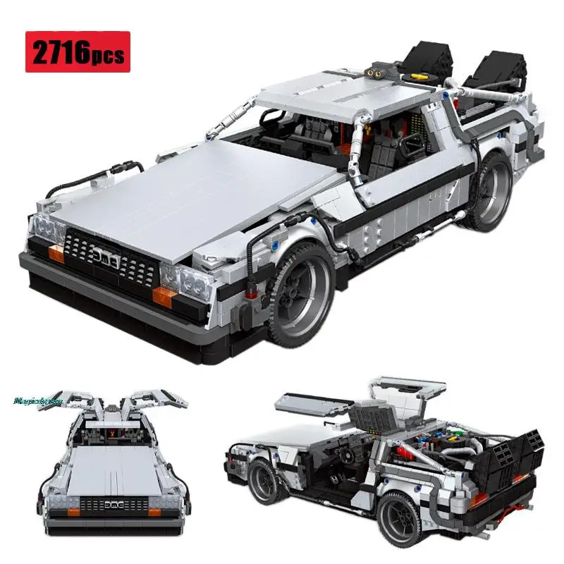 

Movie Technology Classic Back To The Future Car Building Blocks Model City Supercar Bricks Assembling Toys For Boys Gift
