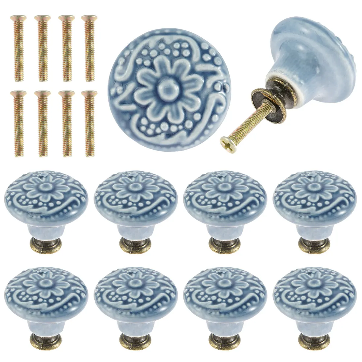 

10 Pcs Cabinet Knobs Vintage Ceramic Door Knobs for Cabinet Drawer Closet Cupboard Wardrobe Furniture Pull Handle Drawer Knobs