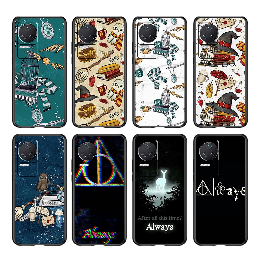 

Art Ring Harry Potter Wand Case For Xiaomi Redmi K50 K40 Gaming Pro K30 10X 10 9 9A 9T 8A 4G 5G Soft Black Phone Cover Core Capa