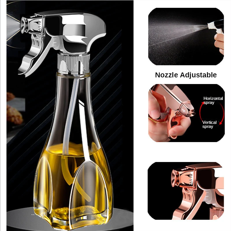 

240ml Olive Oil Spray Bottle Oil Bottle Soy Sauce Container BBQ Glass Seasoning Bottle for Cooking Baking Picnic Kitchen Gadgets