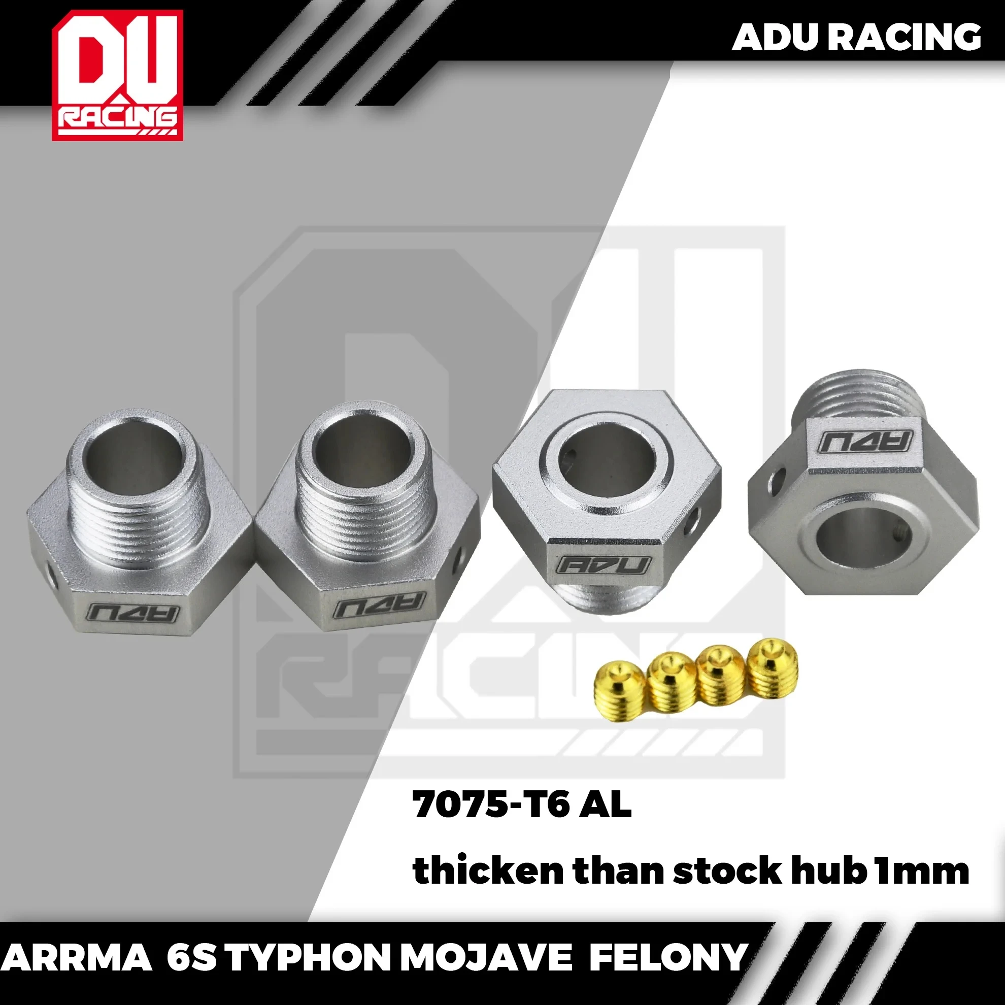 

ADU RACING 7075-T6 утолщенный 17 мм шестигранный адаптер ступицы колеса для Arrma 6S TYPHON ultra FELONY MOJAVE