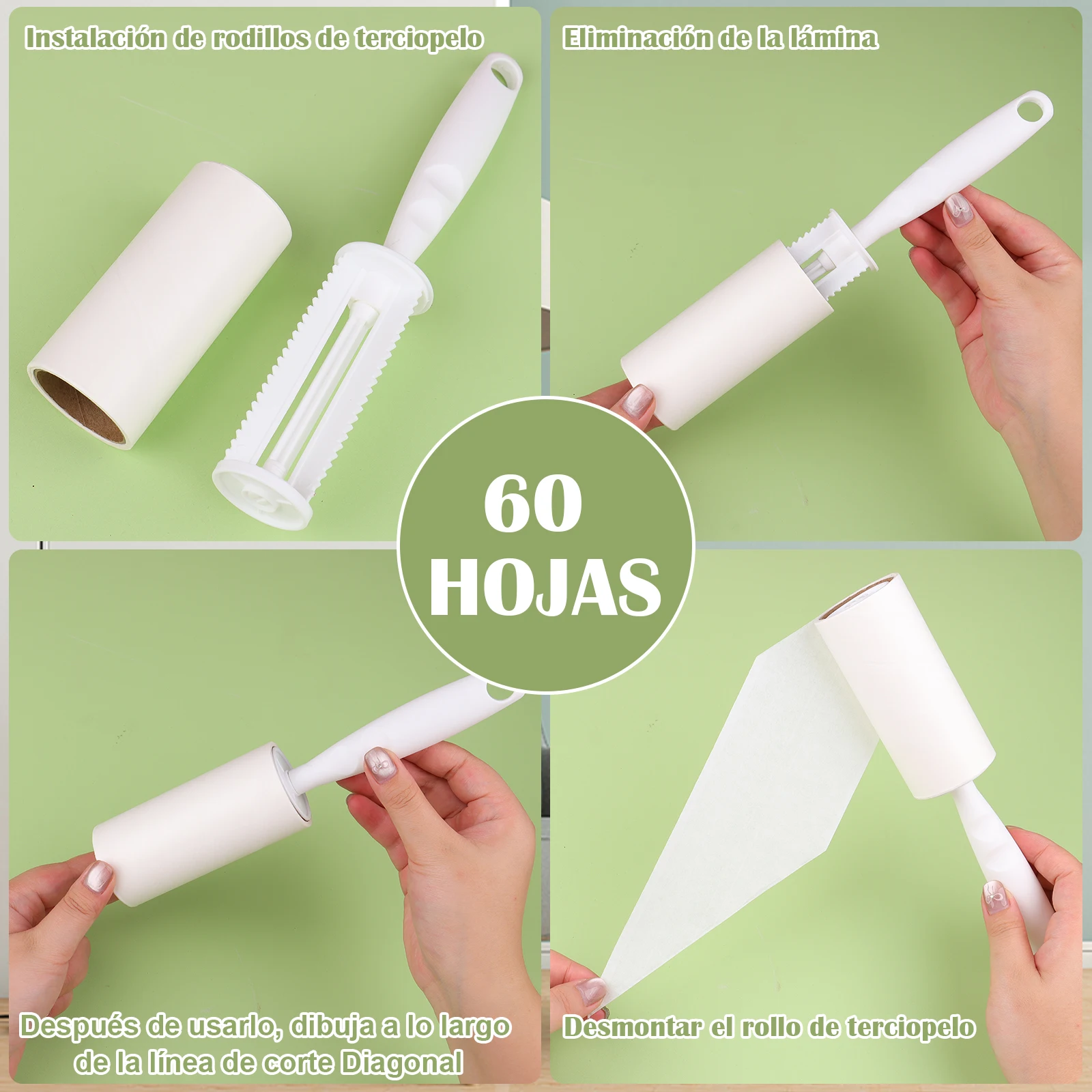 Комплект 14 Rodillo Quita Pelusa Pelo Removedor Mascota Adhesivo