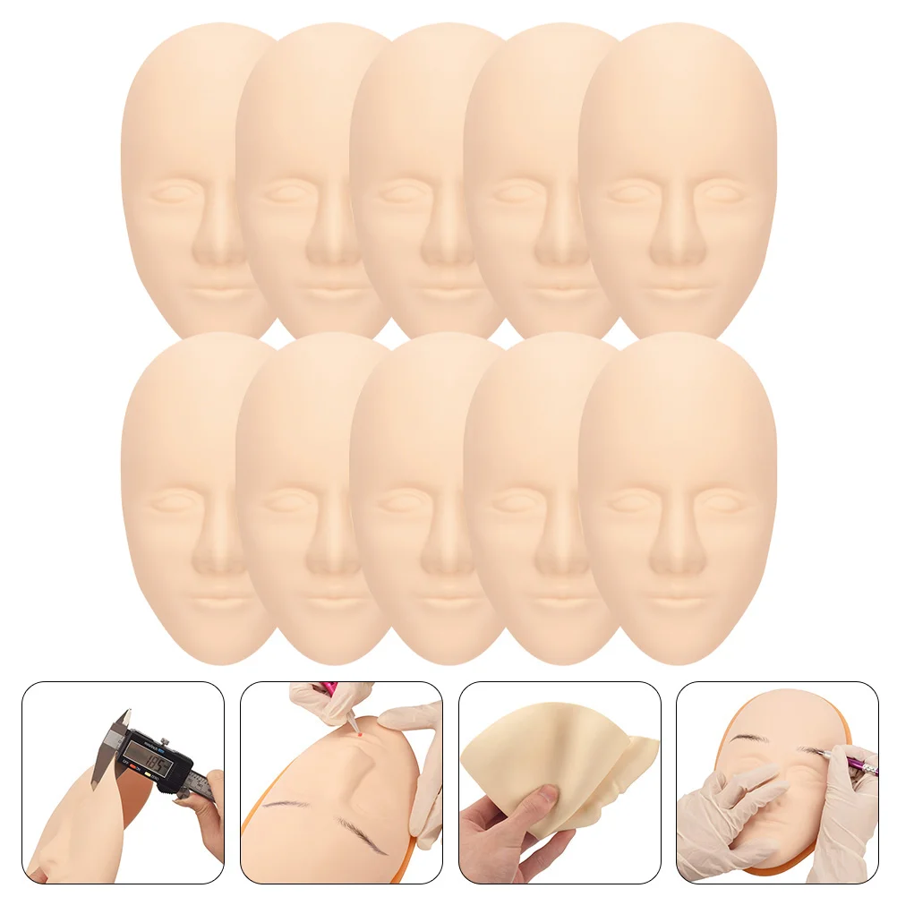 Portable Mannequin Face Professional Silicone Tattoos Face Skin Tattooing Practice Skin for Home Practice Training