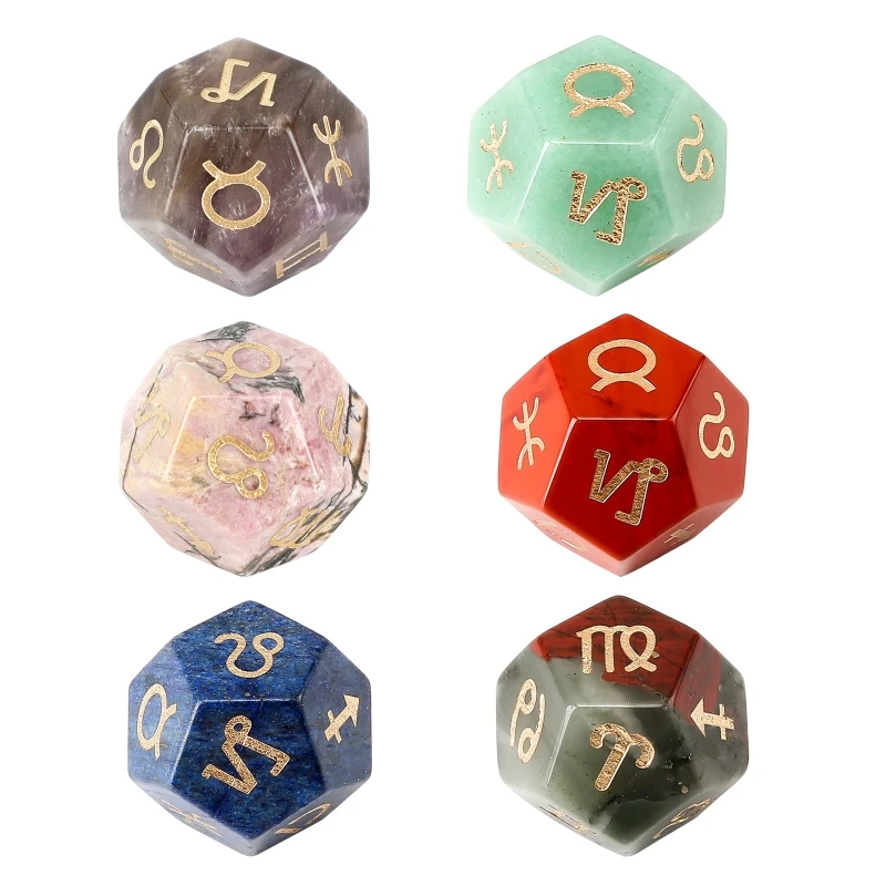 

12-Sided Astrological Dice Constellation Crystal Game Dices for Constellation Divination Tarot Cards Entertainment Dice