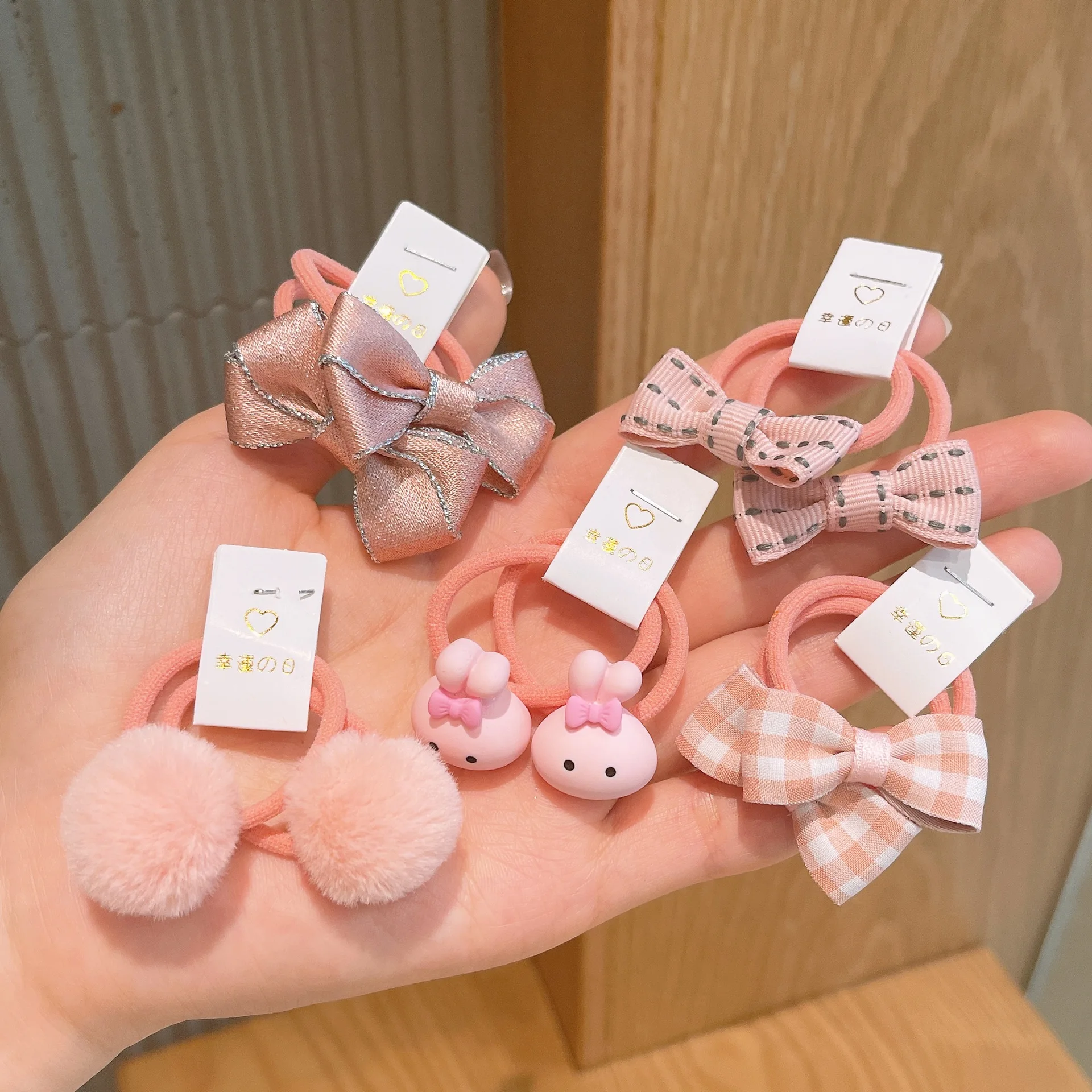 

10PCS/Lot Princess Sweet Headband Girl Hair Rope Bow Elastic Rubber Band Flower Small Ball Scrunchie Baby Children Hair