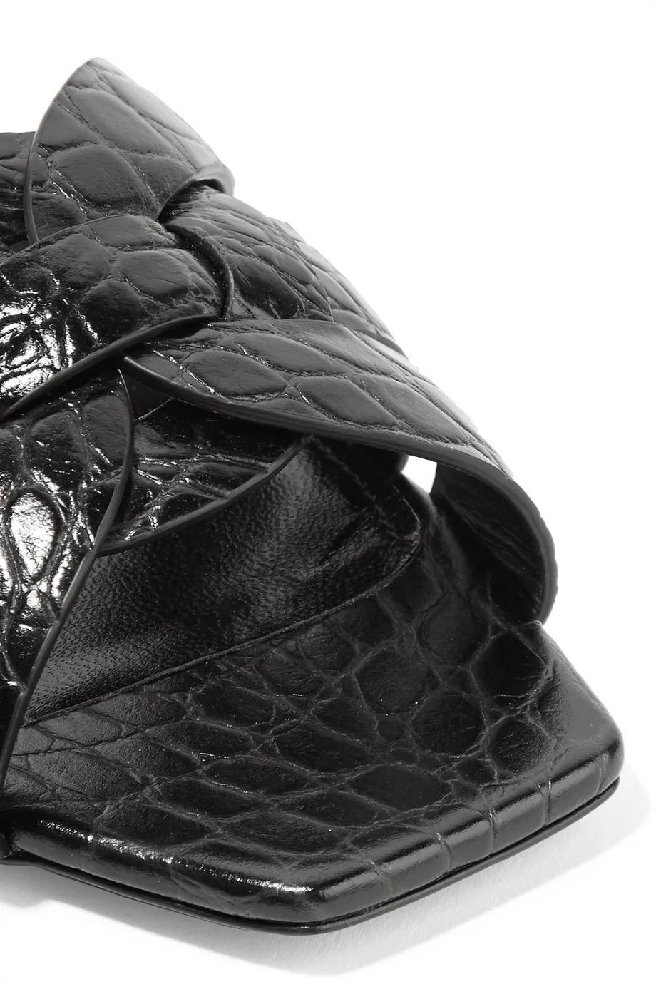 Tribute Nu Pieds Slide Sandal 42 Fashion Women Black Genuine Leather Top Quality Curves Are Balanced Neatly By A Blunted Toe