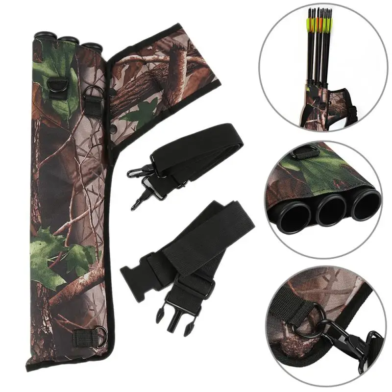 

1Pcs Portable 3 Tubes Hunting Archery Arrow Quiver Bag for Outdoor Target Shooting Games Compound Recurve Bow and Arrow Waist