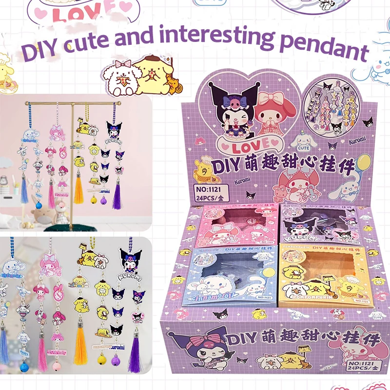 

Новый мультяшный кулон Sanrio «сделай сам», милый кулон с музыкой My Melody Cinnamoroll Kuromi, креативный декоративный кулон, подарки для девушек