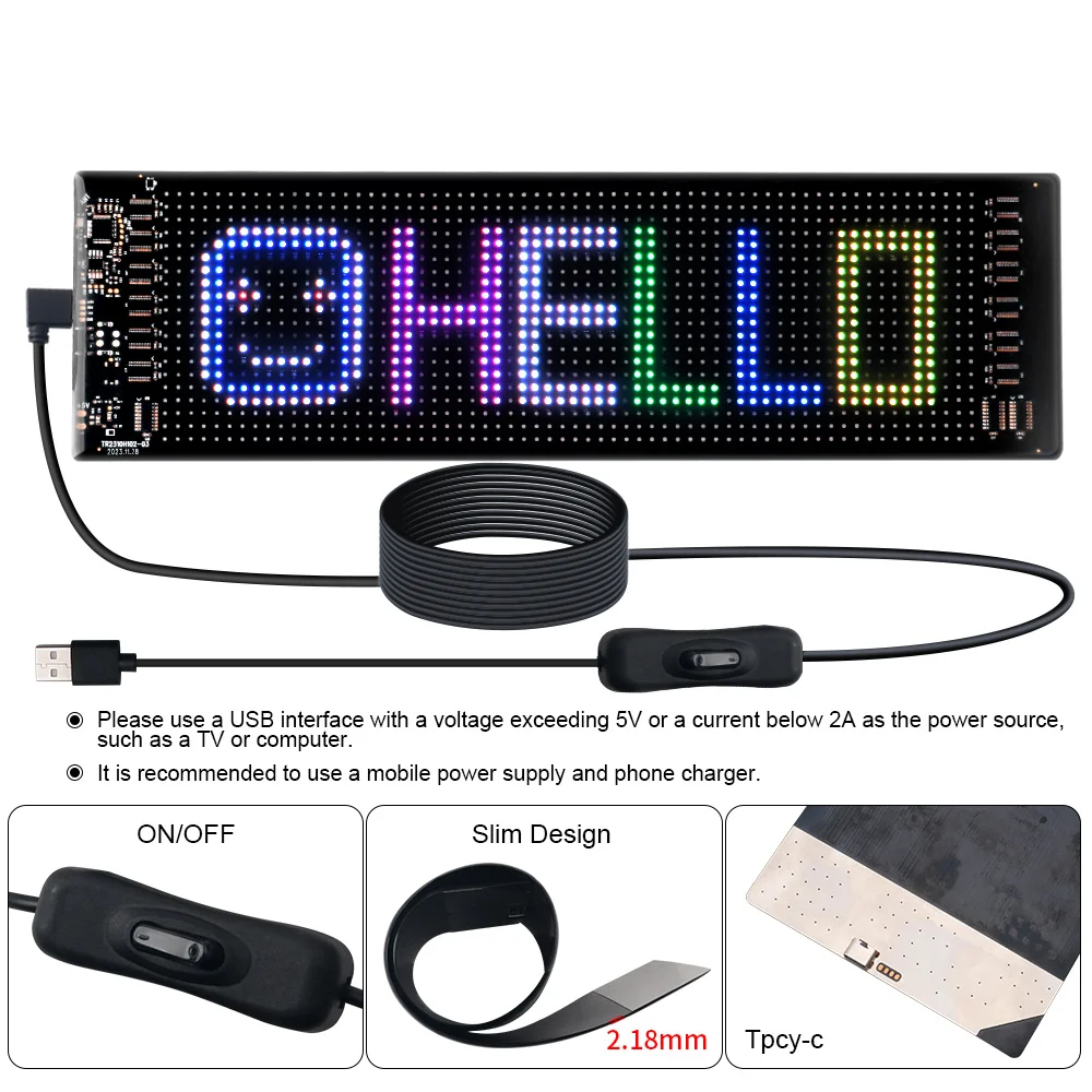 RGB светодиодный автомобильный знак анимация светодиодная матричная пиксельная