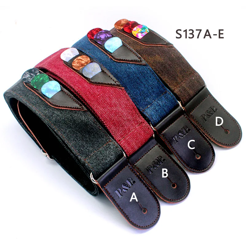 

Leather Guitar Straps Vintage Denim Musical Instrument Accessories Guitar Accessories