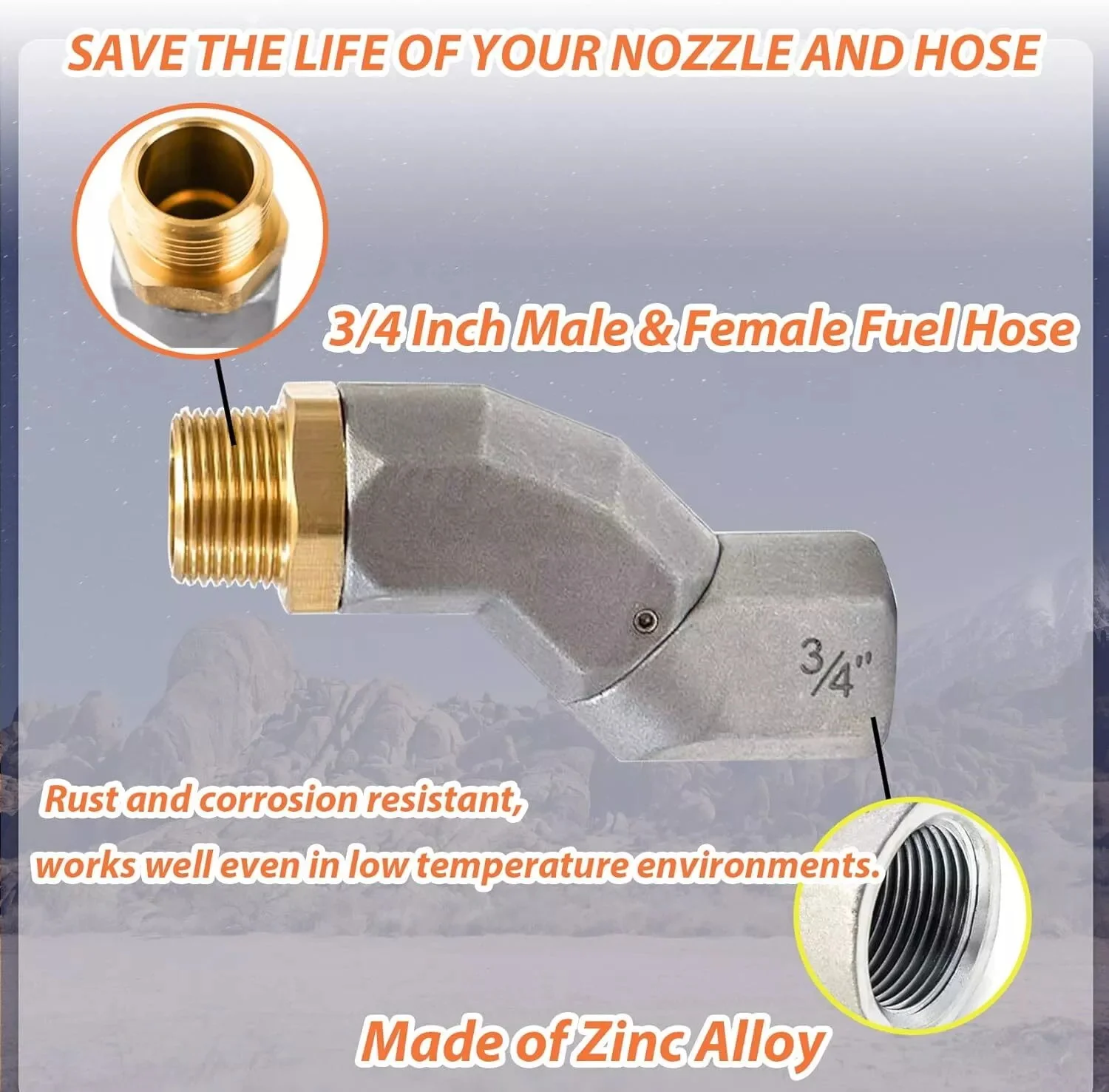 Поворотник топливного шланга MX 3/4 дюйма поворотный для с разъемом NPT и