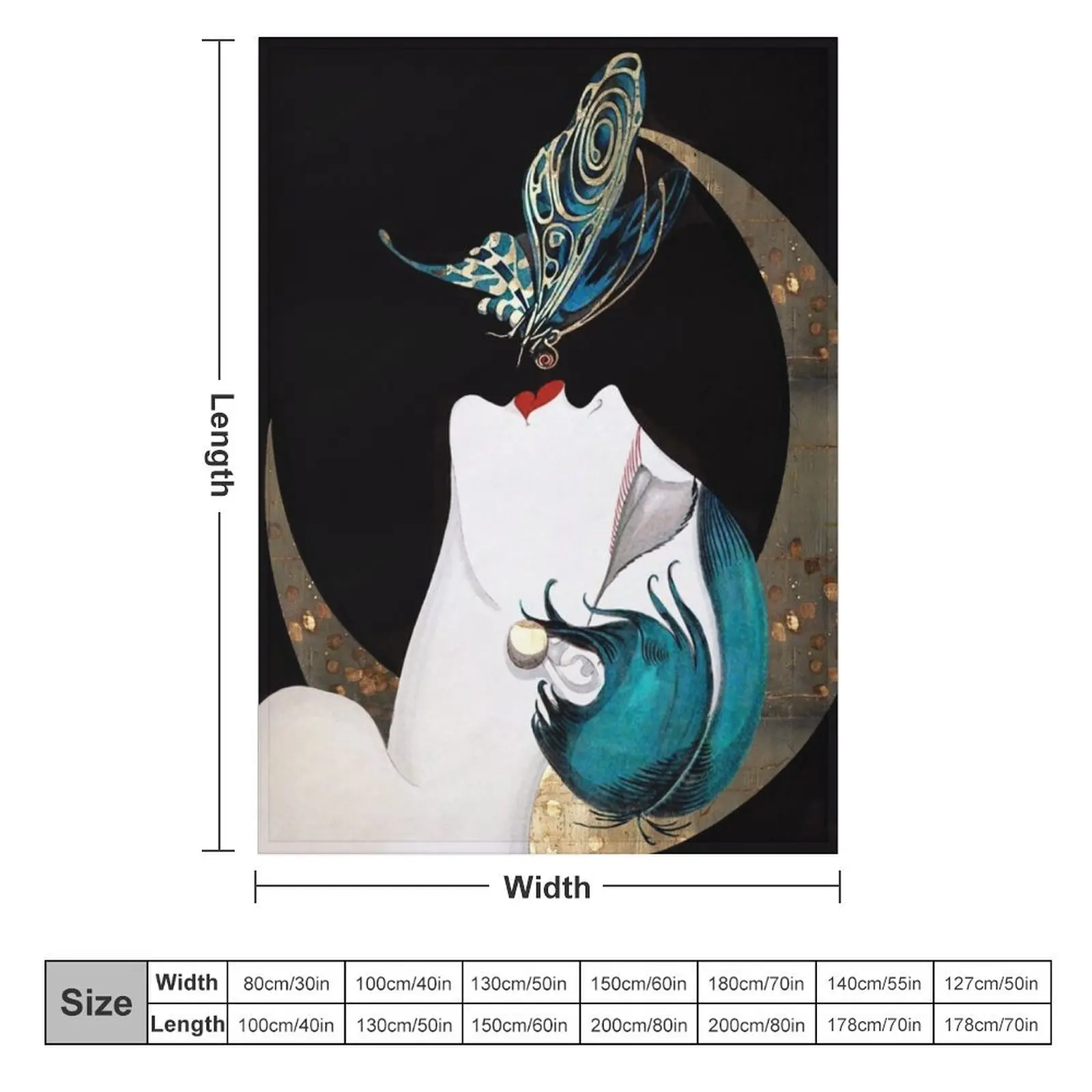 Поцелуй Бабочка Французский Арт Деко Хлопушка женщина Remix плед одеяло Диванный