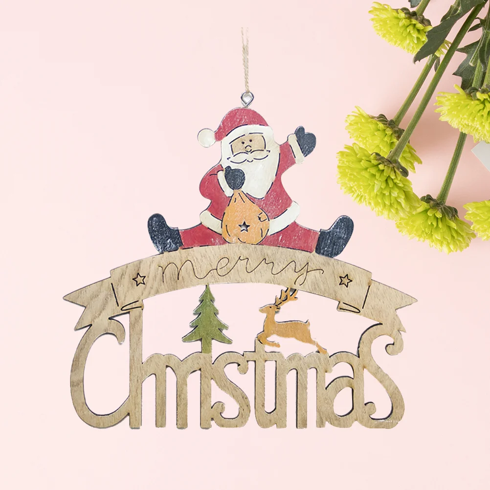 

1pc Hanging Pendant Lovely Delicate Wooden Santa Claus Pendant for Festival Holiday