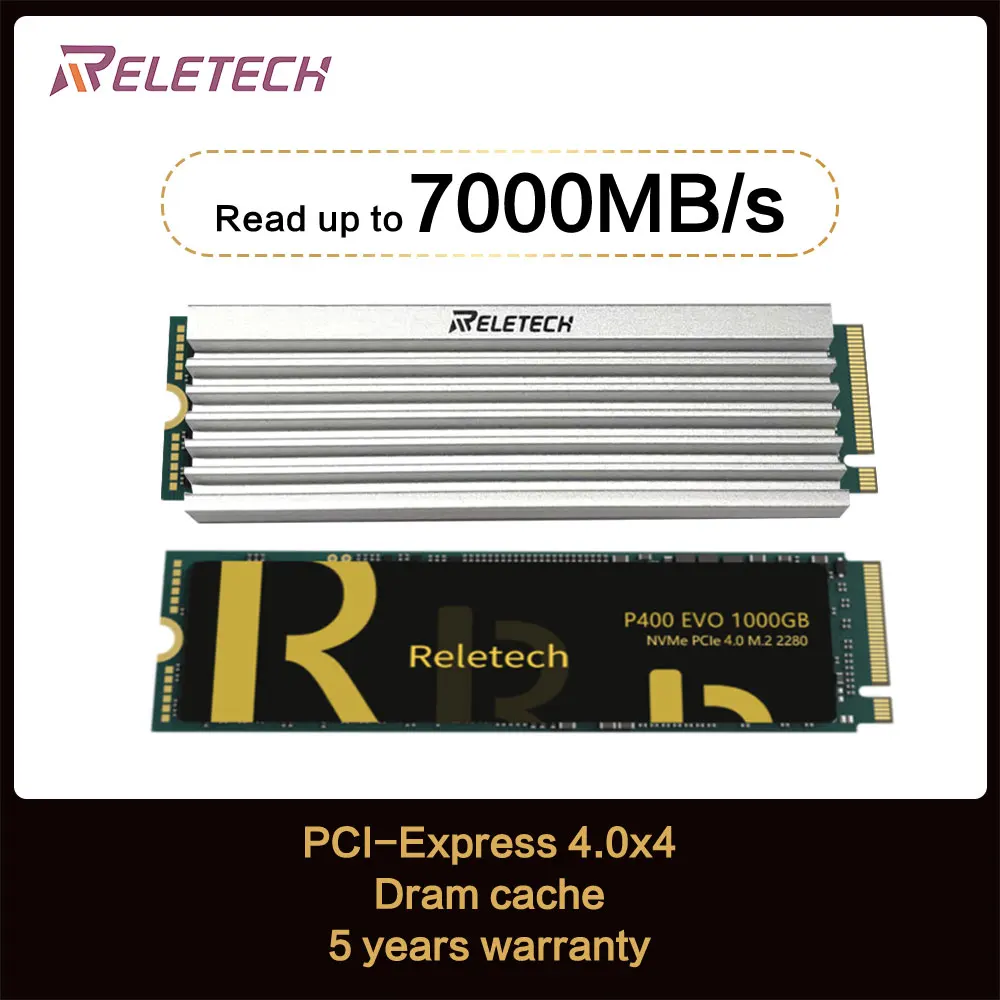 Reletech SSD ps5 1tb 2tb SSD M2 NVMe PCIe 4.0x4 M.2 2280 NVMe SSD Drive Internal Solid State Hard Disk for Playstation 5 Desktop