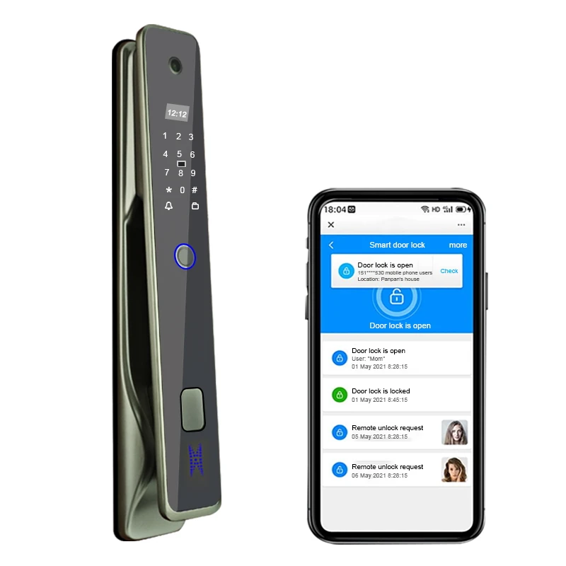 

intelligent fingerprint lock new intelligent automatic built-in screen intelligent digital door lock with camera