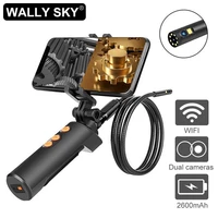 industrial handheld wifi endoscope dual camera with mobile phone clip 1m 3m 5m snake cable pipe inspector ip68 waterproof 1080p