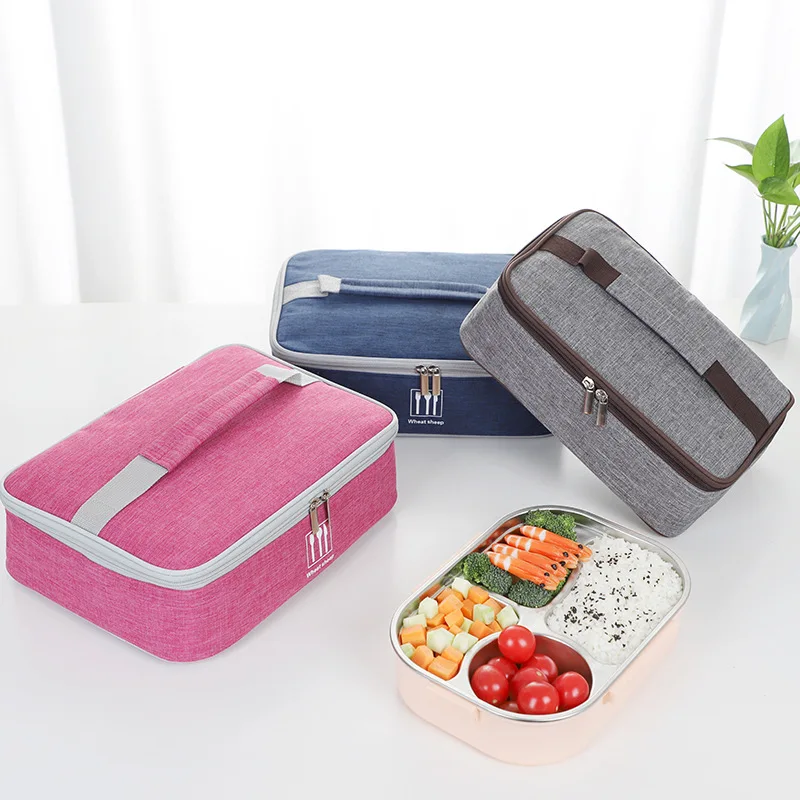 

Square Fashion Thermal Lunch Bag Portable Leak Proof Picnic Food Carrier Insulated Cooler Bento Box Bags for Adults Children