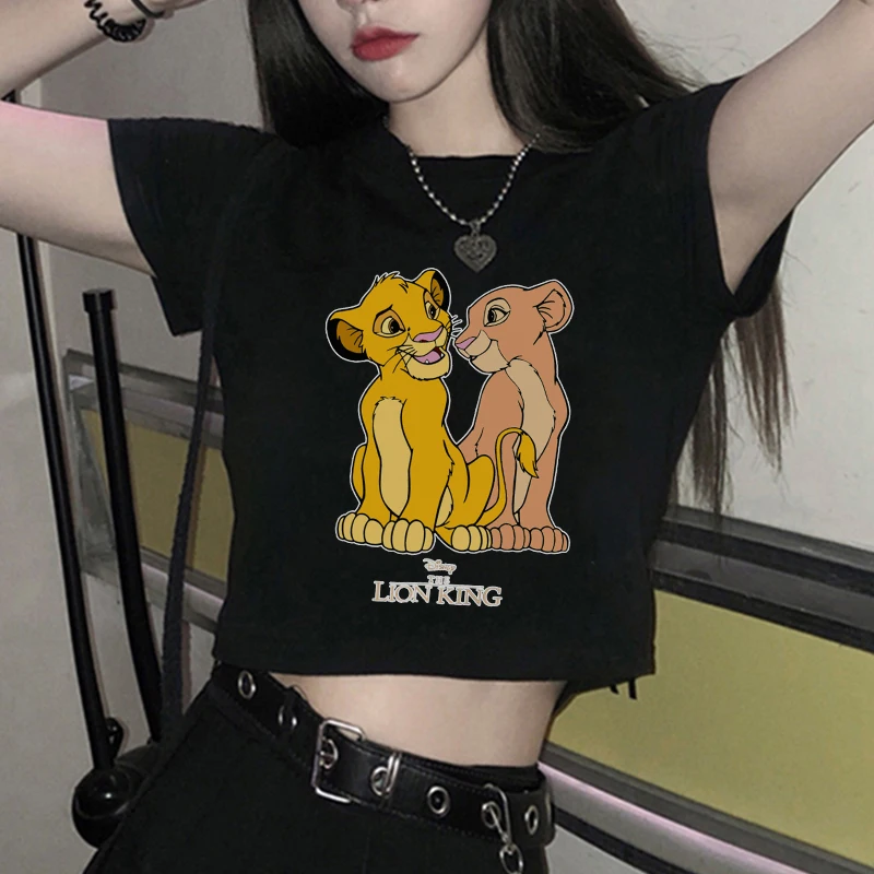 Кроп-Топ женский с принтом короля льва футболка без рукавов Пляжная майка