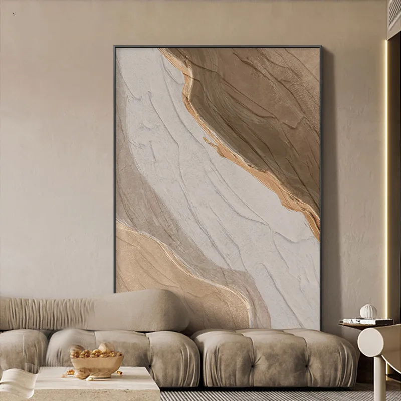 

Modern Brown Abstract Canvas Painting Wall Art Prints Luxury Texture Wall Poster for Living Room Bedroom Decor Interior