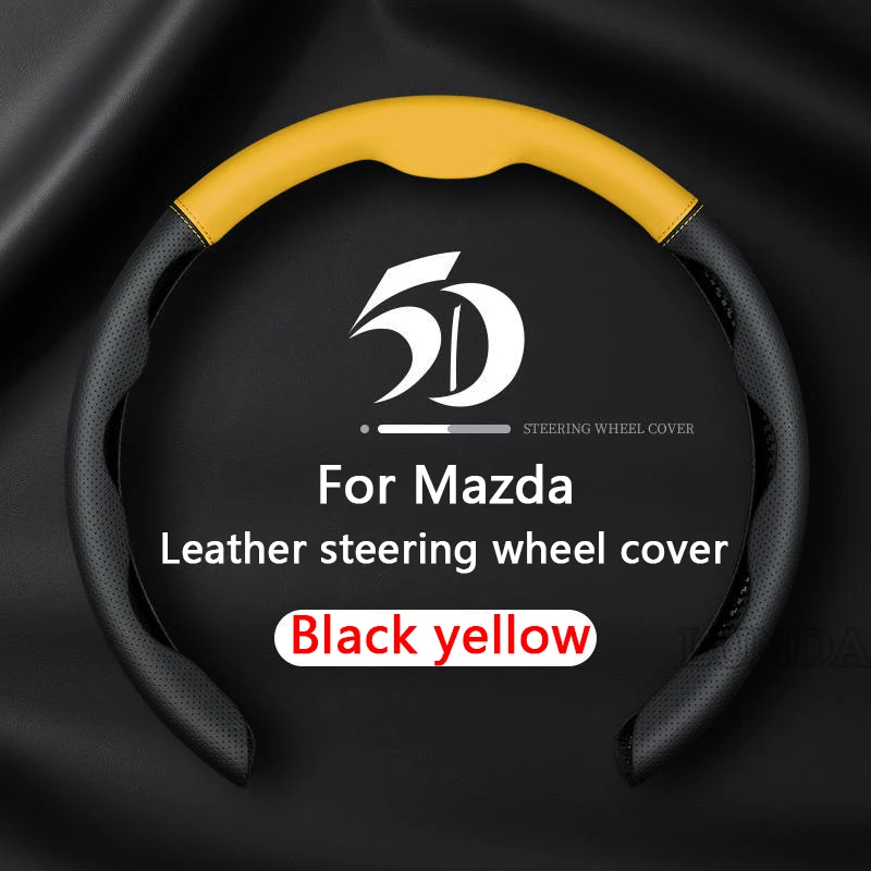 

Genuine Leather Car Steering Wheel Cover Ultra-thin Breathable 38cm For Mazda 2 3 5 6 Atenza Axela CX30 CX4 CX5 CX8 CX30 CX9