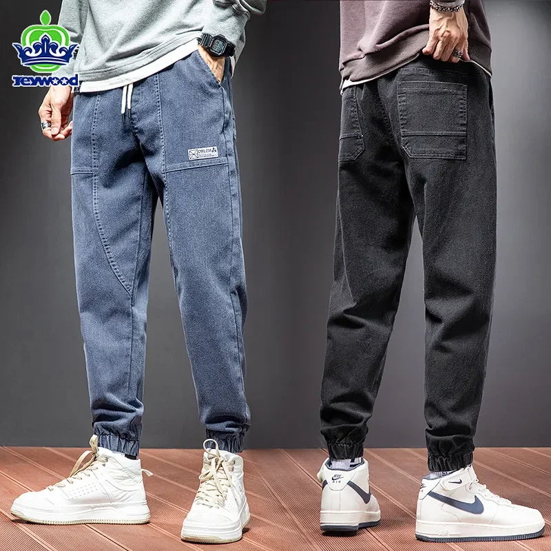 

2022 осень зима Хлопковые Штаны для бега мужские брюки Harajuku джинсы-Карго повседневные шаровары из денима корейские хип-хоп спортивные брюки м...