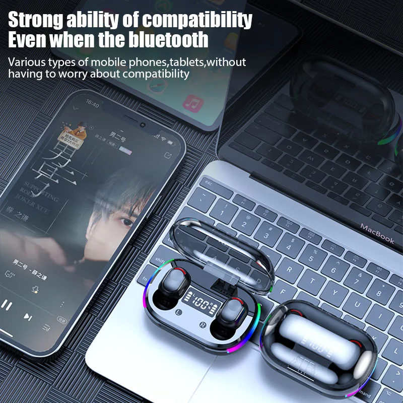 Фото TWS-наушники K10 Air Pro с поддержкой Bluetooth и светодиодным дисплеем №4