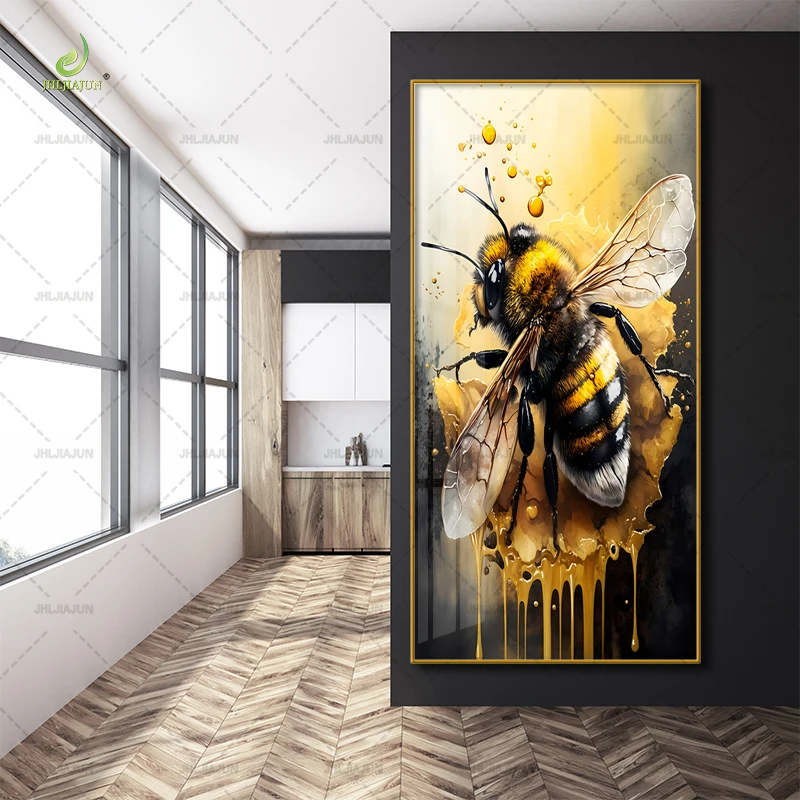 Золотая Роскошная живопись для украшения крыльца с фотографией пчелами