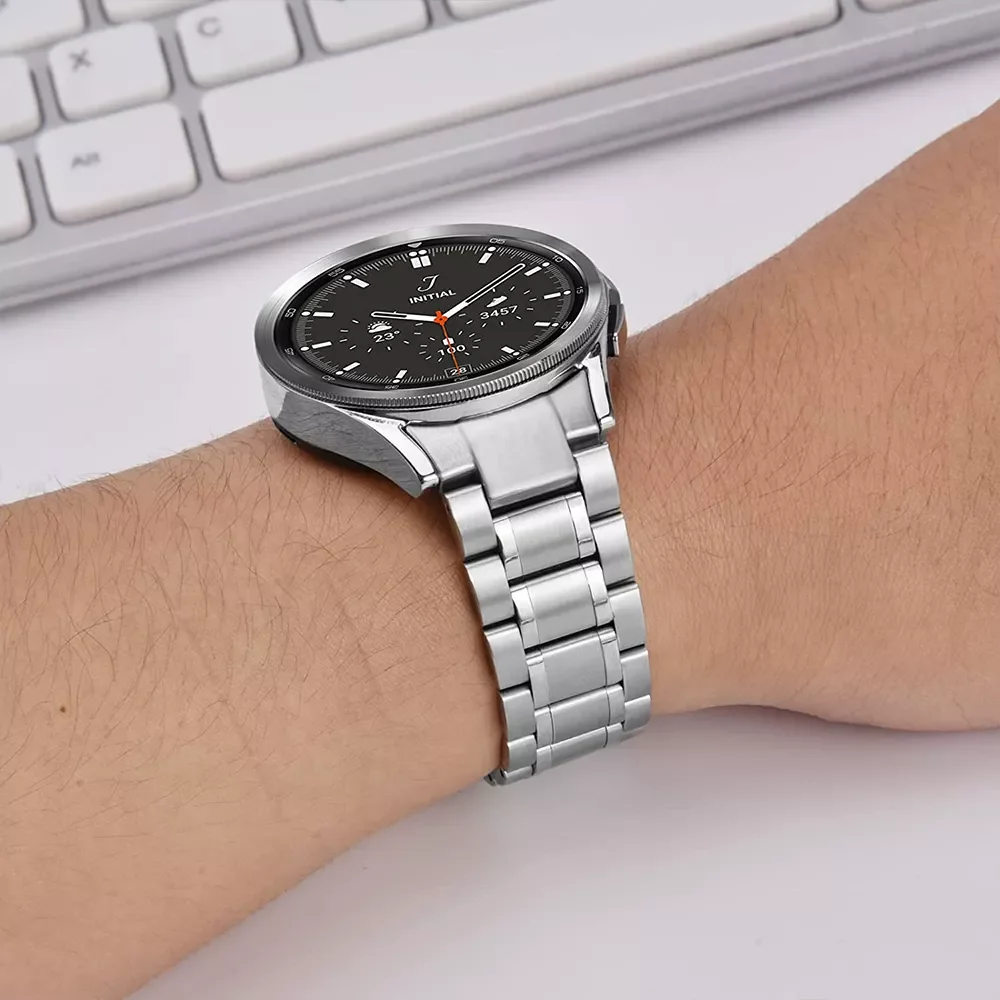 Gaps Stainless Steel Strap for Samsung Galaxy Watch 4 Classic 46mm 42mm Wrist Band Curved end Metal Bracelet Belt Accessories