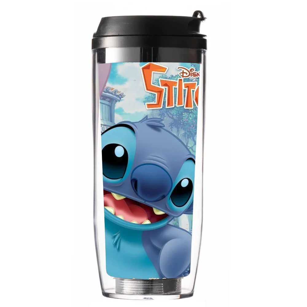 Disney Cartoon Stitch  cups With straw kids  Sport Bottles girls Princess  Feeding cups