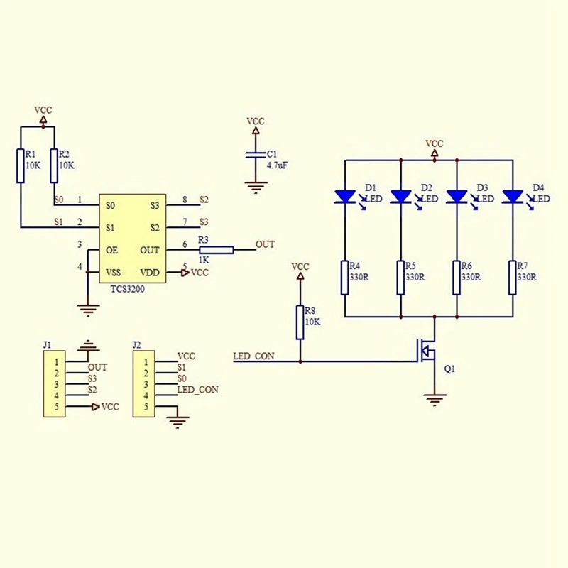 Цельный датчик распознавания цвета TCS230 TCS3200 модуль черный для Arduino сделай сам
