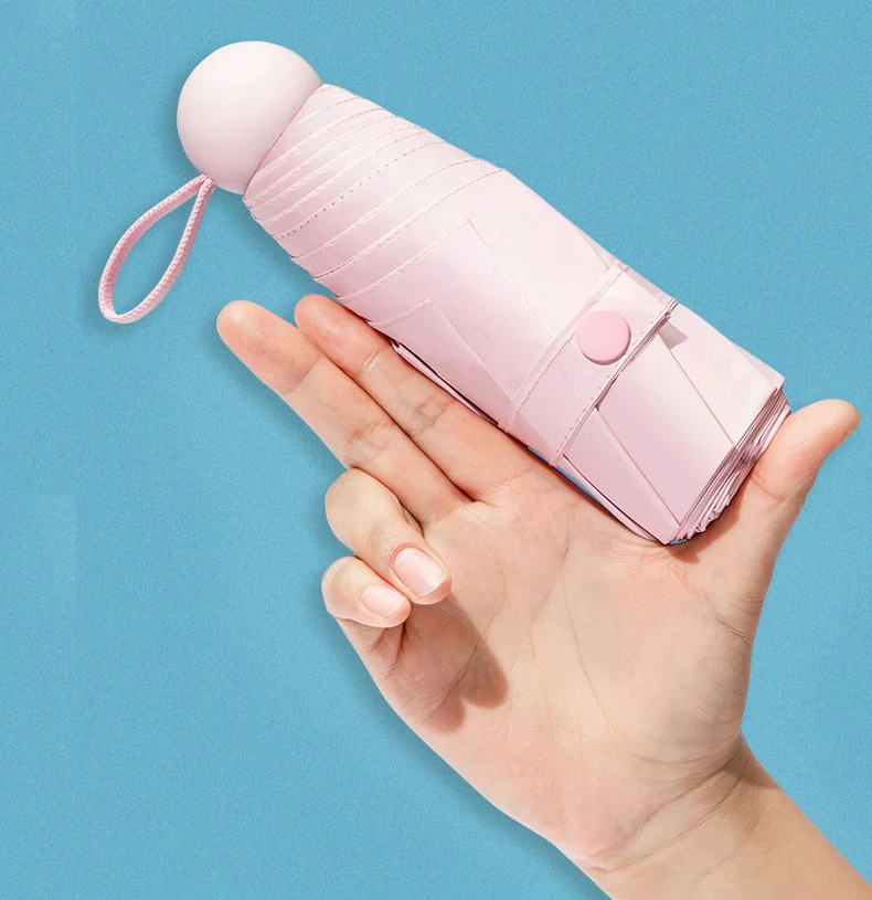

Mini Pocket Umbrella For Lady Child Folding Bumbershoot Female Sunshade Rain Capsule Women Anti-UV Pocket Sun Parasol Dropship