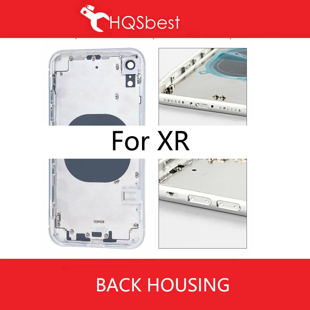Back Housing Battery Door Middle Frame Chassis with Side Buttons Sim Tray Adhesive For Iphone X XR