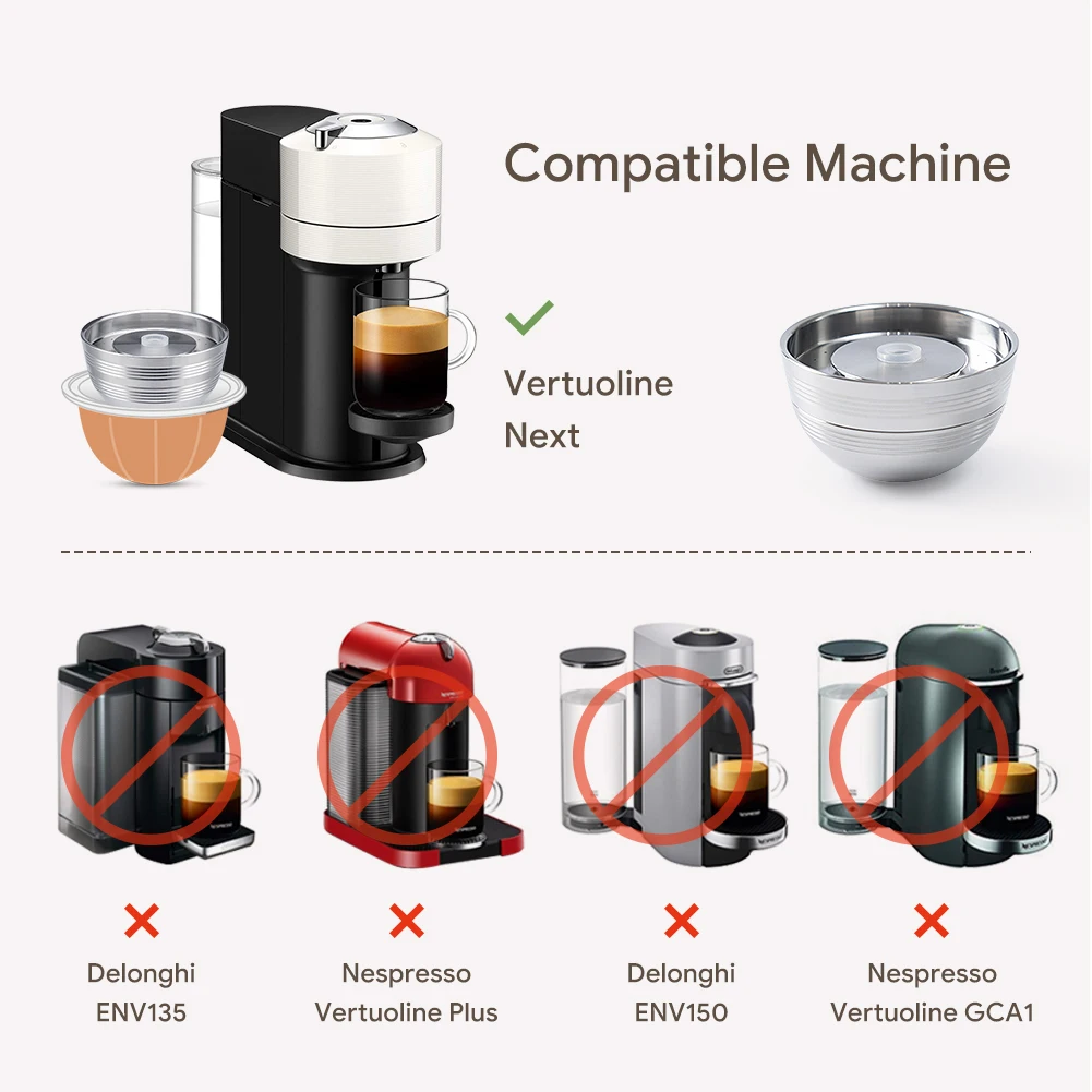 Фото Icafilas многоразовый кофейный фильтр для Nespresso Vertuo Next Vertuoline многоразовая капсула из нержавеющей стали с оригинальным стручком подарок №5