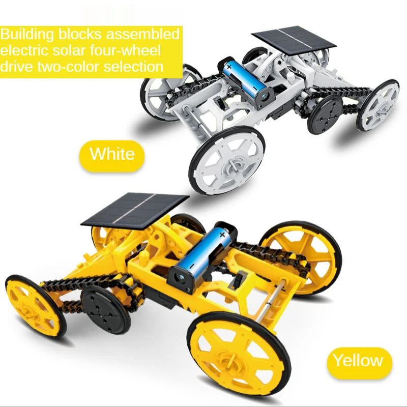 

DIY Solar Assembly Building Block Engineering Four-wheel Drive Toy Children's Educational Electric Model Cost-effective Toy