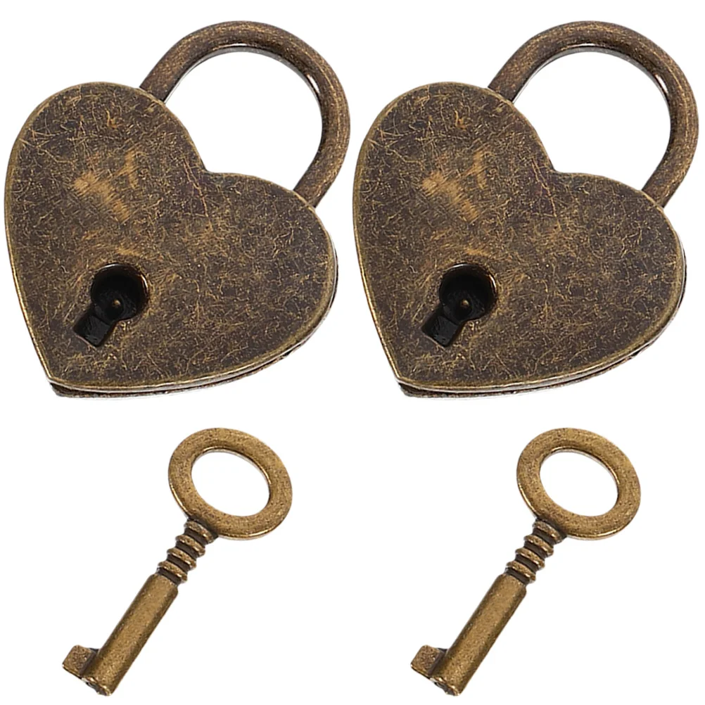 2 комплекта навесной замок с замком в форме сердца для чемодана маленькие замки