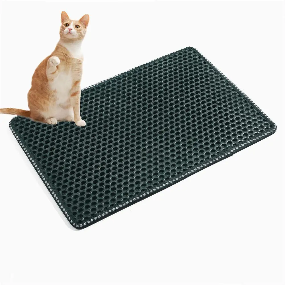 

Cat Litter Mat Waterproof Urine-proof Honeycomb Design Double Layer Litter Trapping Pad Cat Litter Trapper