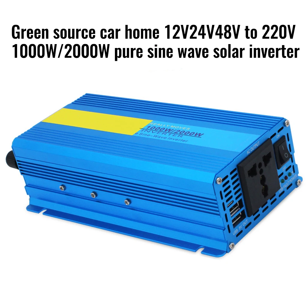 

Car Trip Universal Solar Power Sine Waves Inverter 2000W Voltage Converter Adapter Outdoor Equipment 12V to 220V