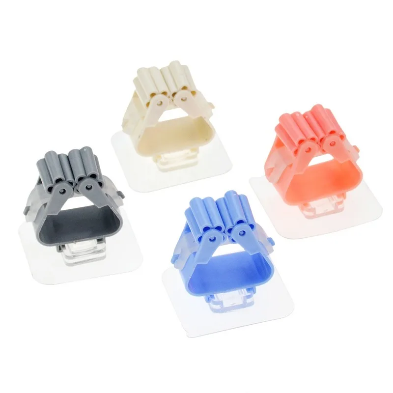 

1-piece mop holder free punch hook bathroom mop holder broom card holder storage wall hanging hook universal hook