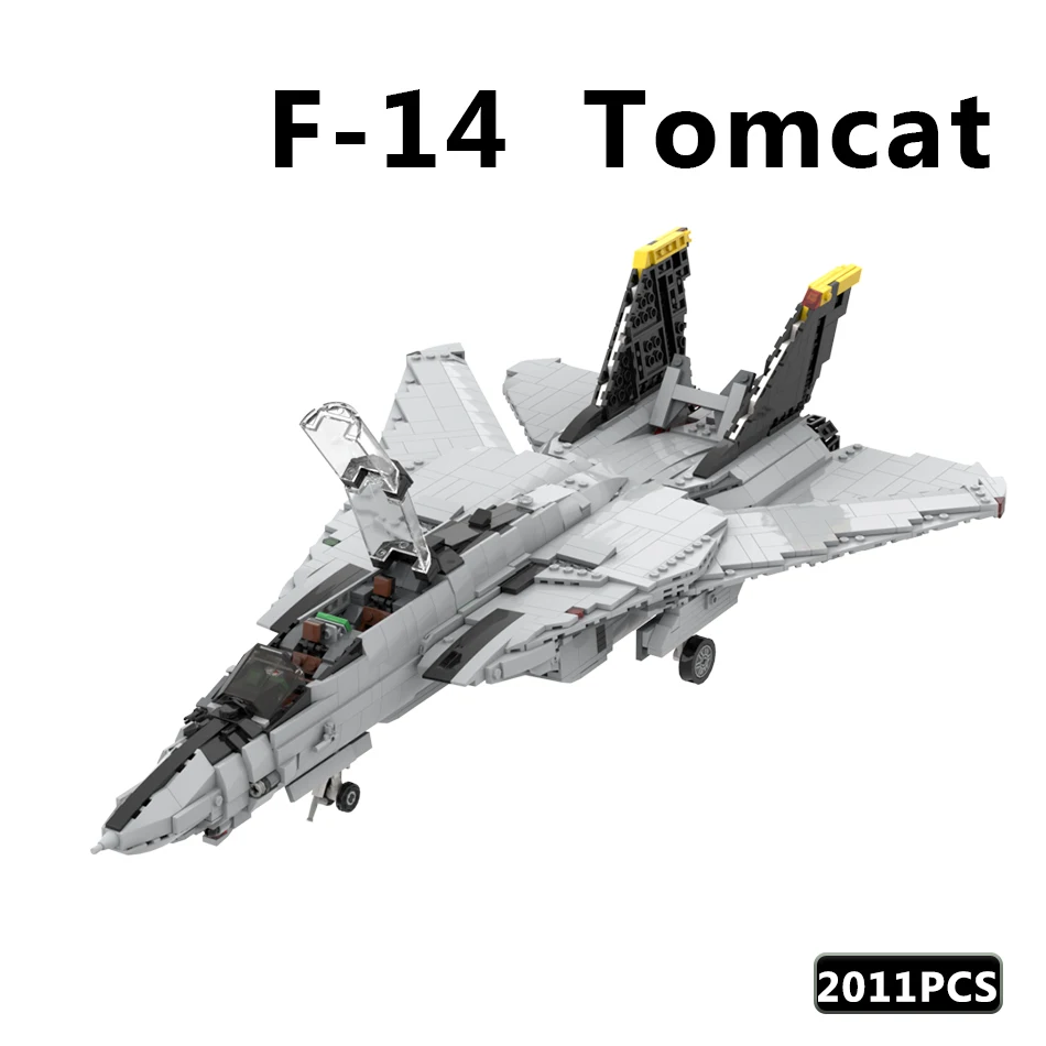 

MOC Brick Военная серия Grumman F-14 Tomcat Flight Battle креативная Сборная модель детская игрушка DIY строительный блок