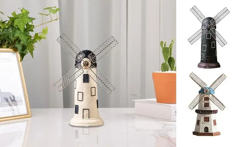 

Ретро модель ветряной мельницы миниатюрные изысканные искусственные винтажные статуи ветряной мельницы скульптурная Статуэтка настольное украшение
