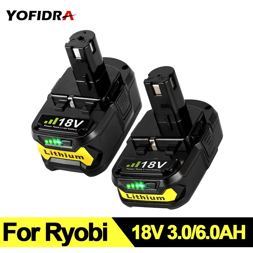 

18V 3.0/6.0Ah Li-ion Rechargeable Battery cordless Power Tool For Ryobi BPL1820 P108 P109 P106 P105 P104 P103 RB18L50 +Charger