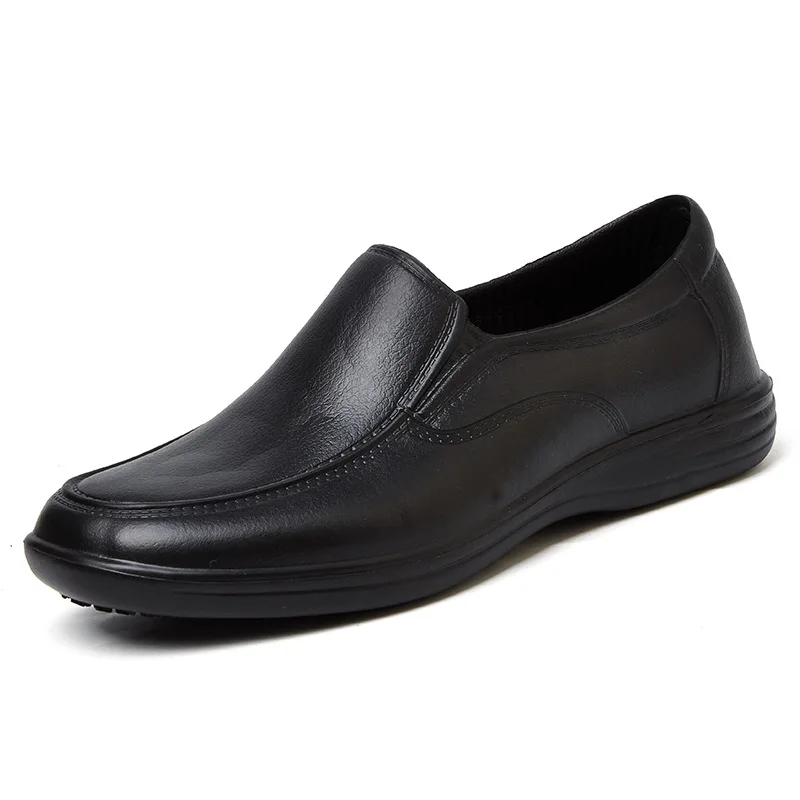 

Men Casual Leather Shoes Flat PU Lace-Up Round Solid Color Breathable Non Slip