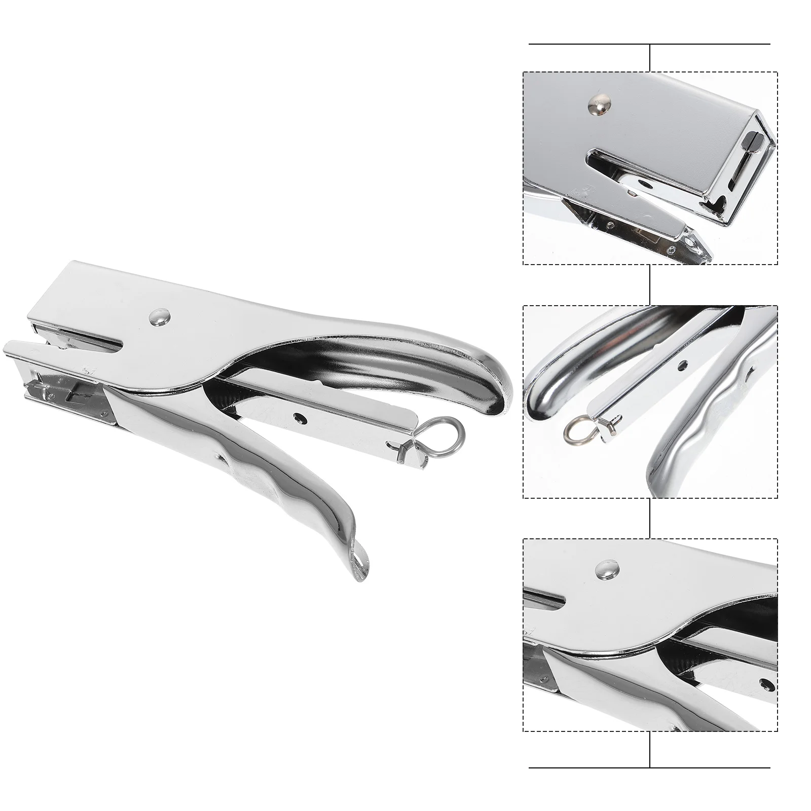 

1pc 20 Sheets Hand Stapler No-Jam Hand Grip Metal Stapler Save Effort Stapler without Stitching Needle (Silver) Staples 23/6