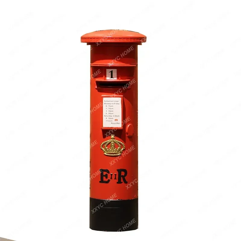 

British Red Post Box Extra Large Model Mailbox Mailbox Photography Props Bar Cafe Vintage Ornament Ornaments