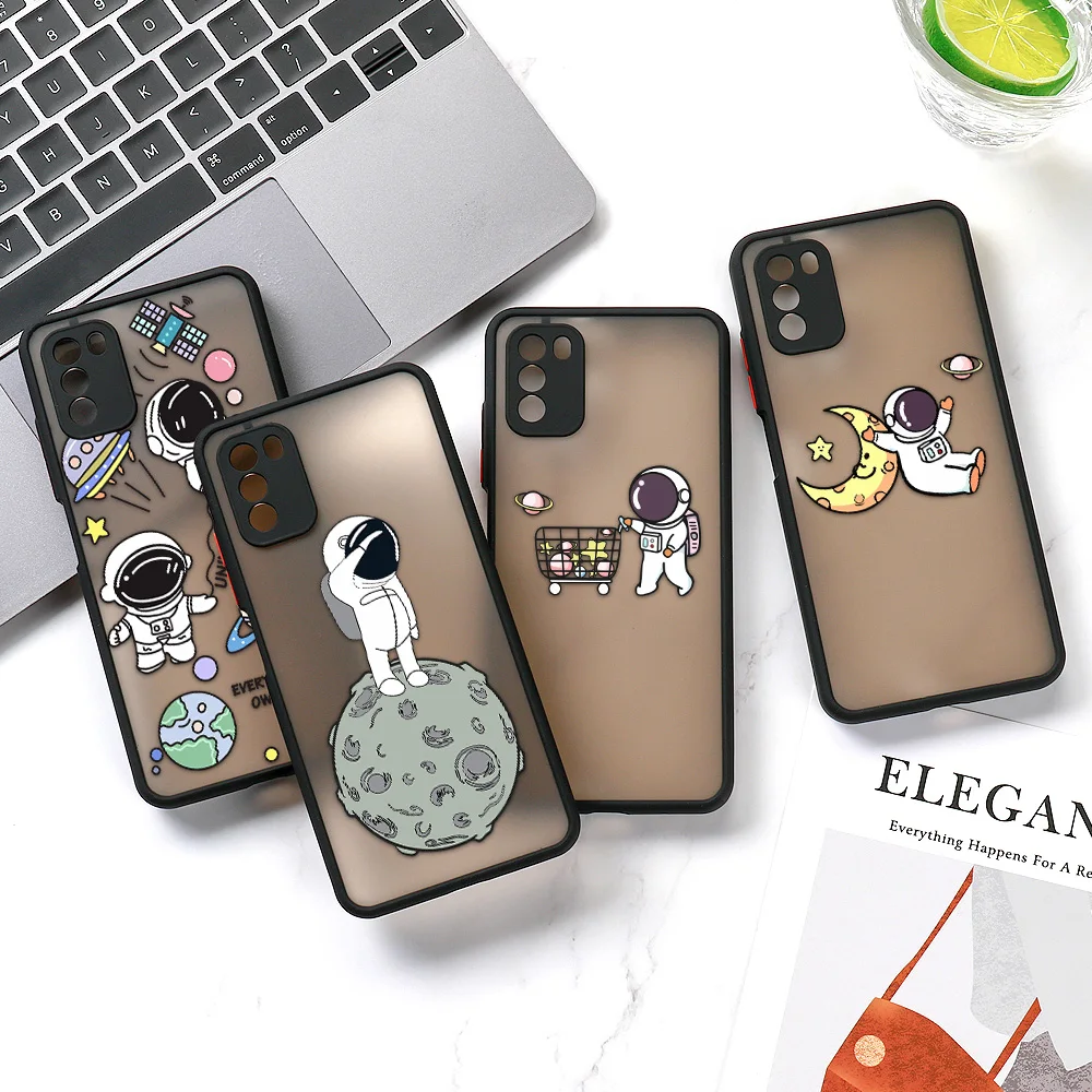 for funda poco x3 pro case cute astronaut phone case for xiaomi poco f3 case redmi note 10s 9s 10 9 8 pro mi 11 lite 10t cover free global shipping