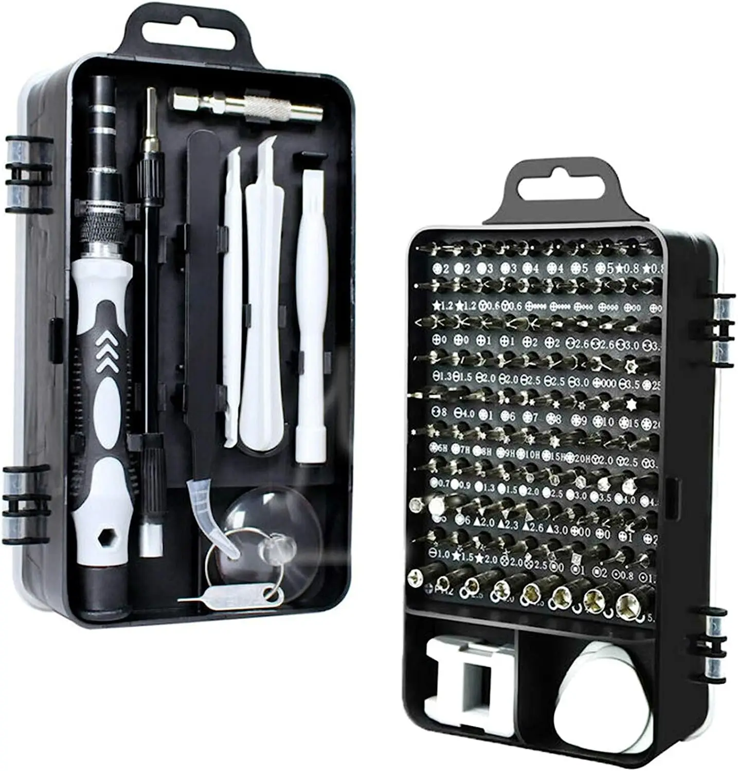 

Romacci Conjunto de chaves de fenda de precisão magnética 115 em 1 Ajuste de conjunto de ferramentas de reparo de telefone par